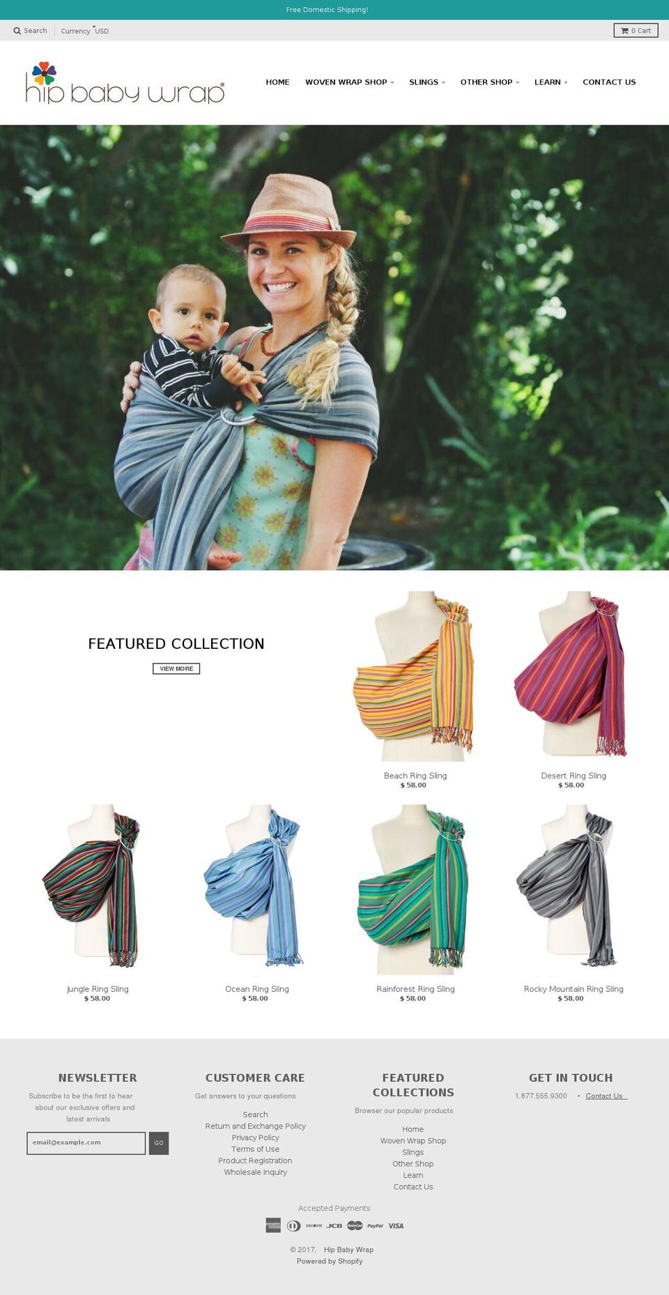 hipbabywrap.com shopify website screenshot