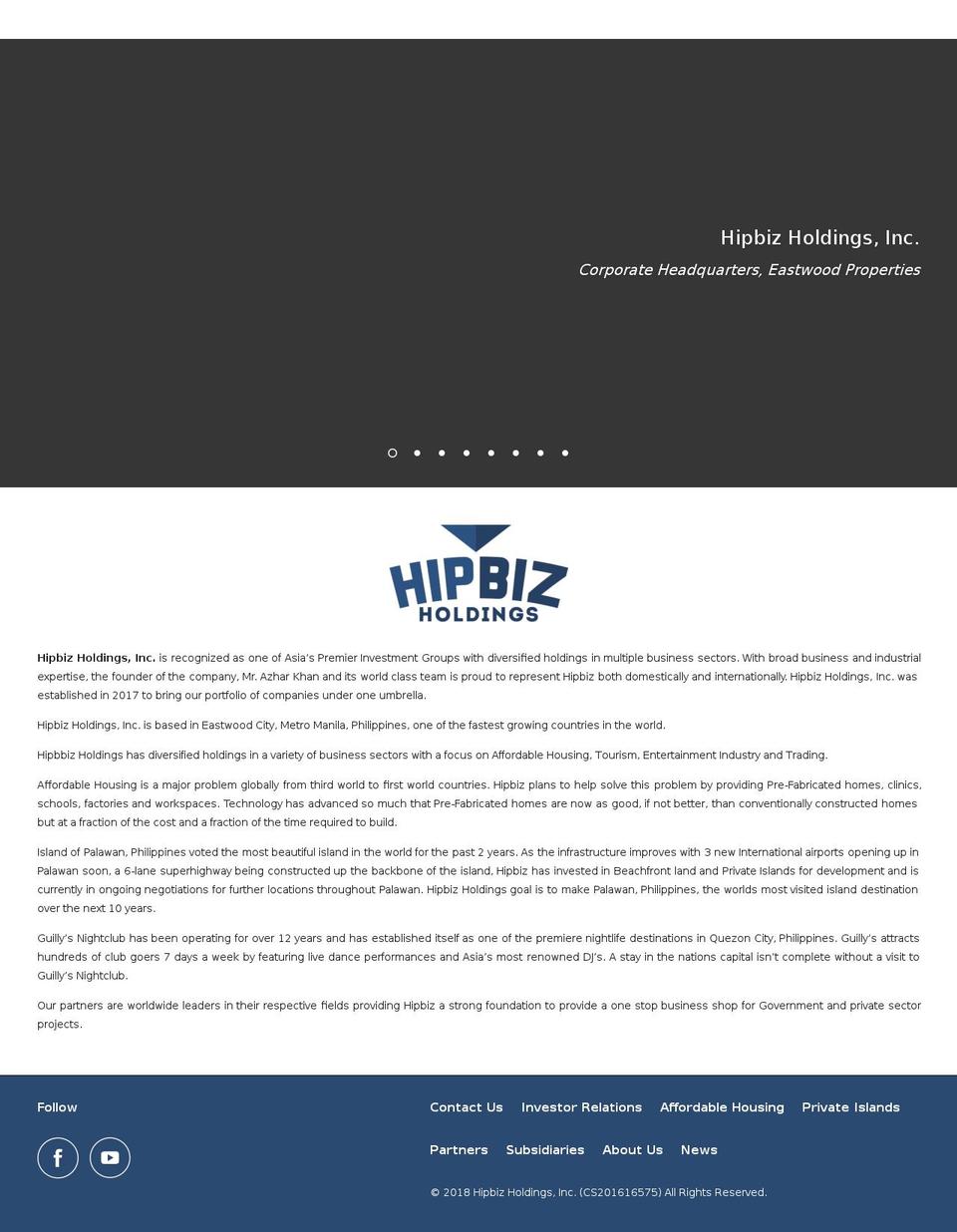 Hipbiz Parallax Version 2 Shopify theme site example hipbizentertainment.com
