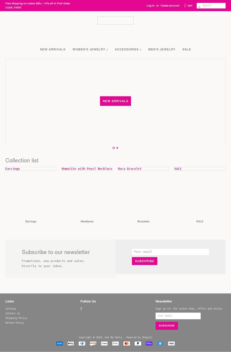 hipbypaola.com shopify website screenshot