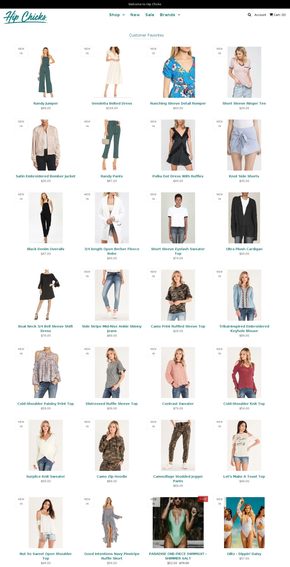 hipchicks.net shopify website screenshot