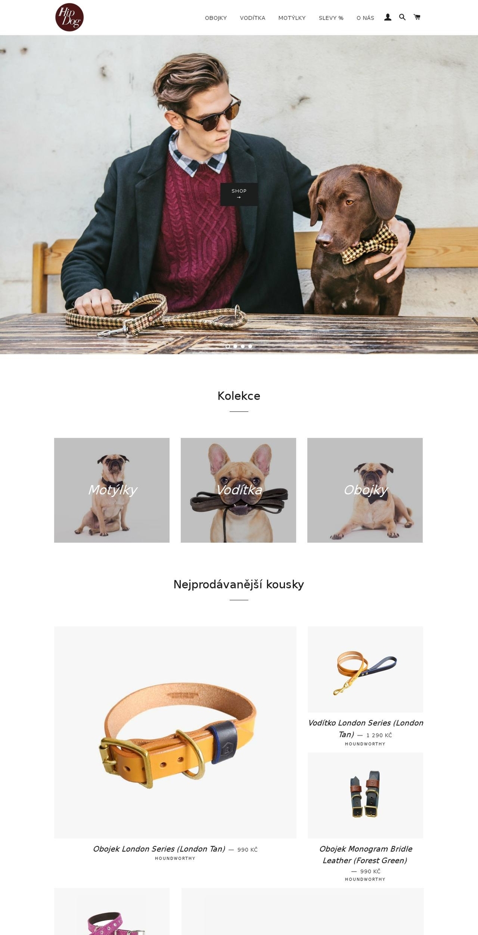 hipdog.cz shopify website screenshot