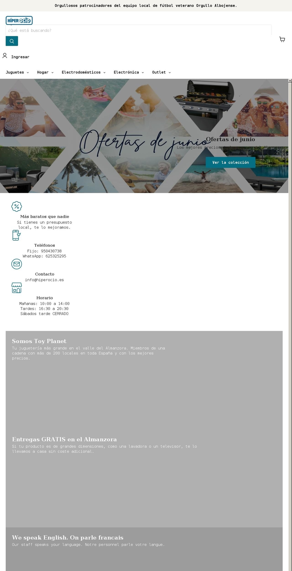 hiperocio.com shopify website screenshot