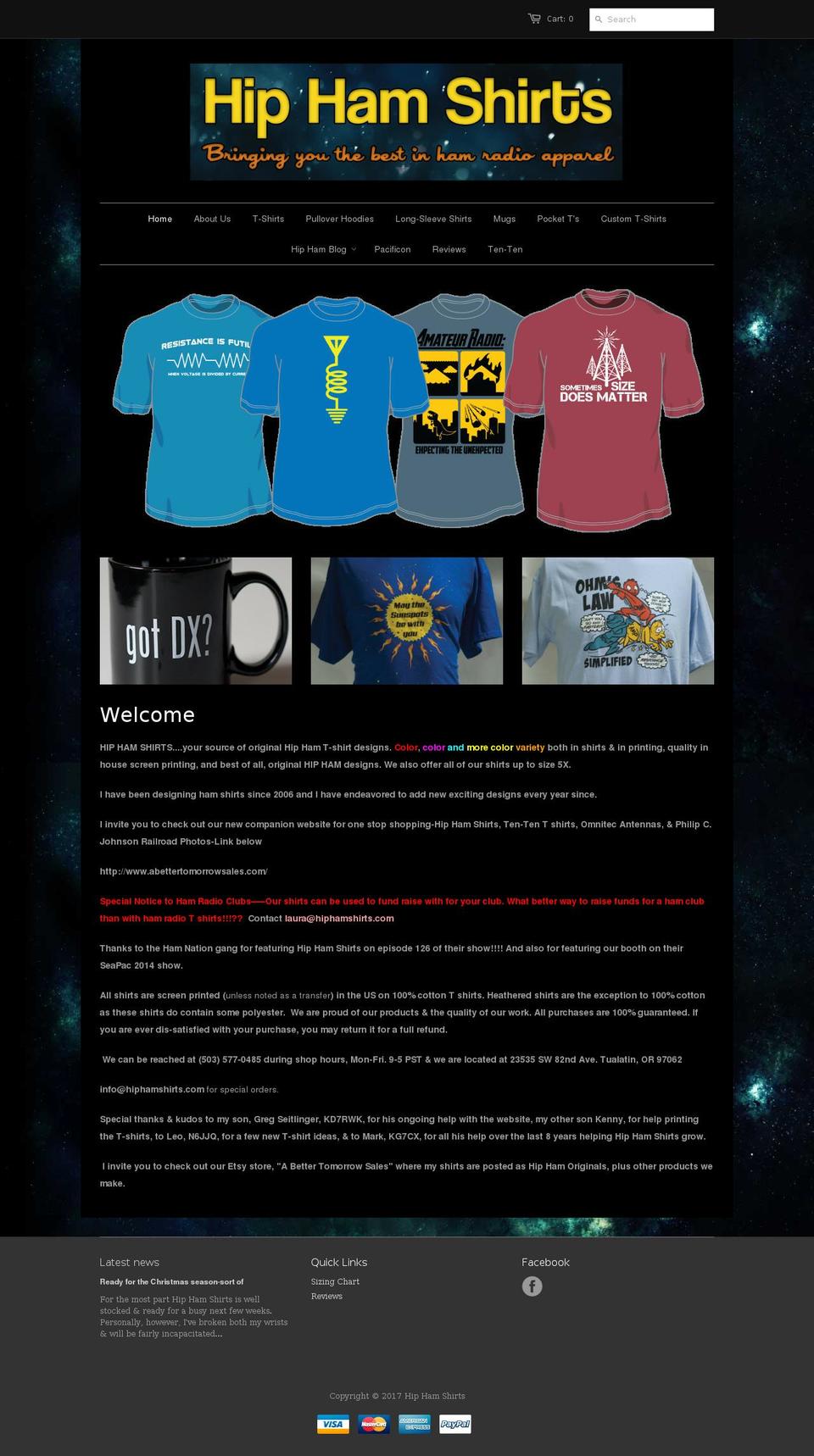 hiphamshirts.com shopify website screenshot
