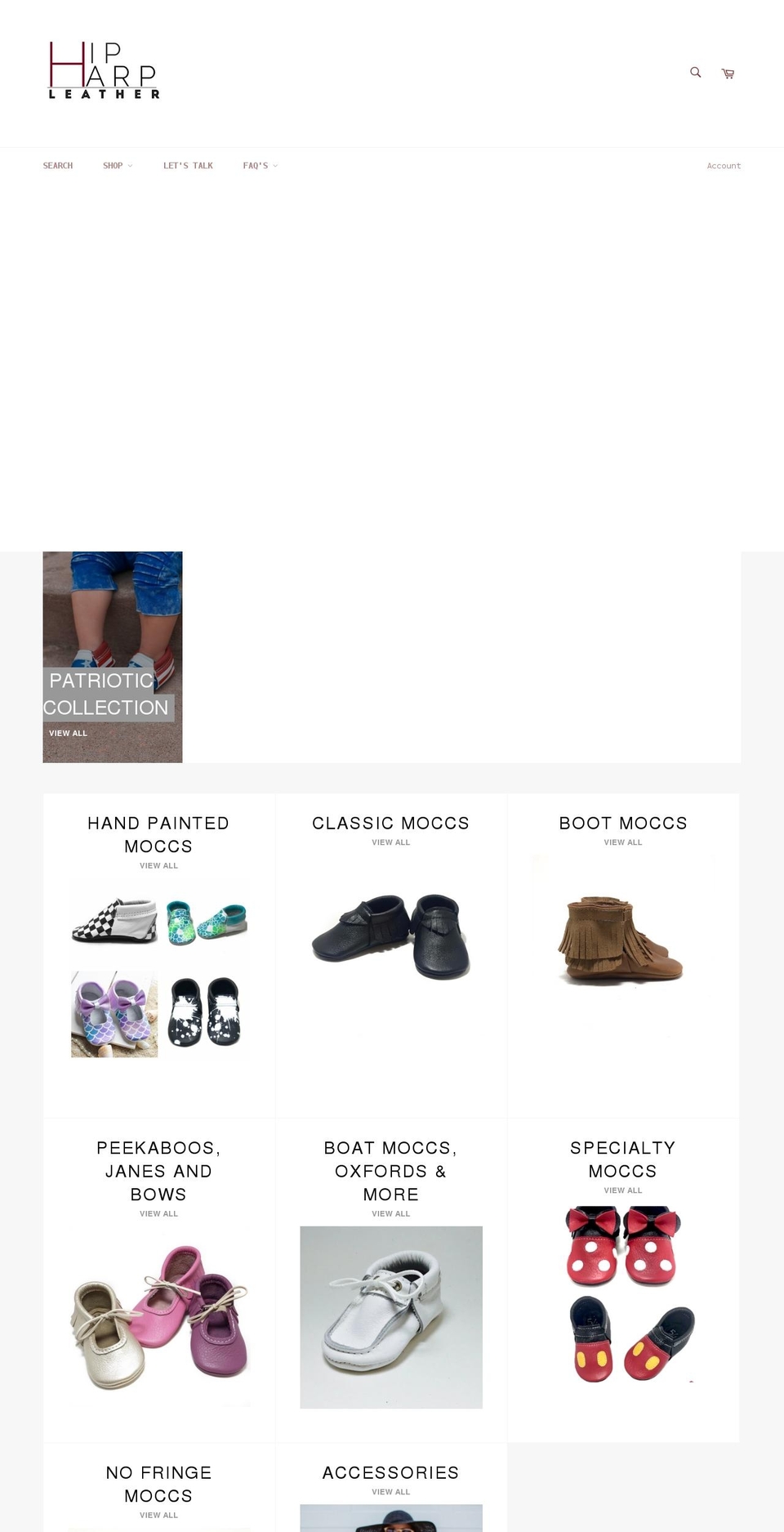 hipharpleather.com — Shopify storefront screenshot