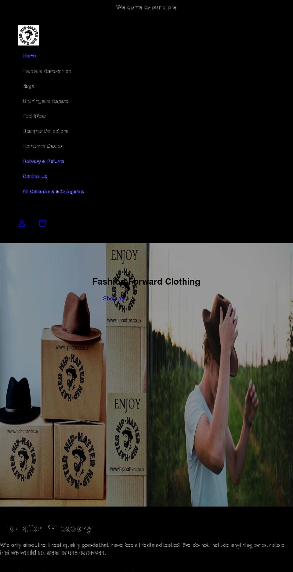hiphatter.co.uk shopify website screenshot