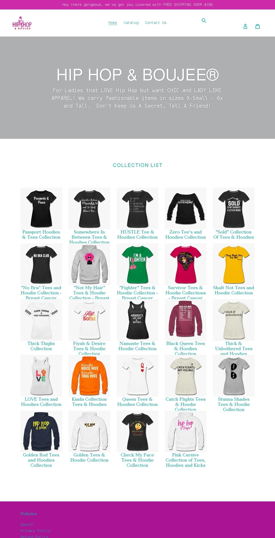 hiphopandboujee.com shopify website screenshot
