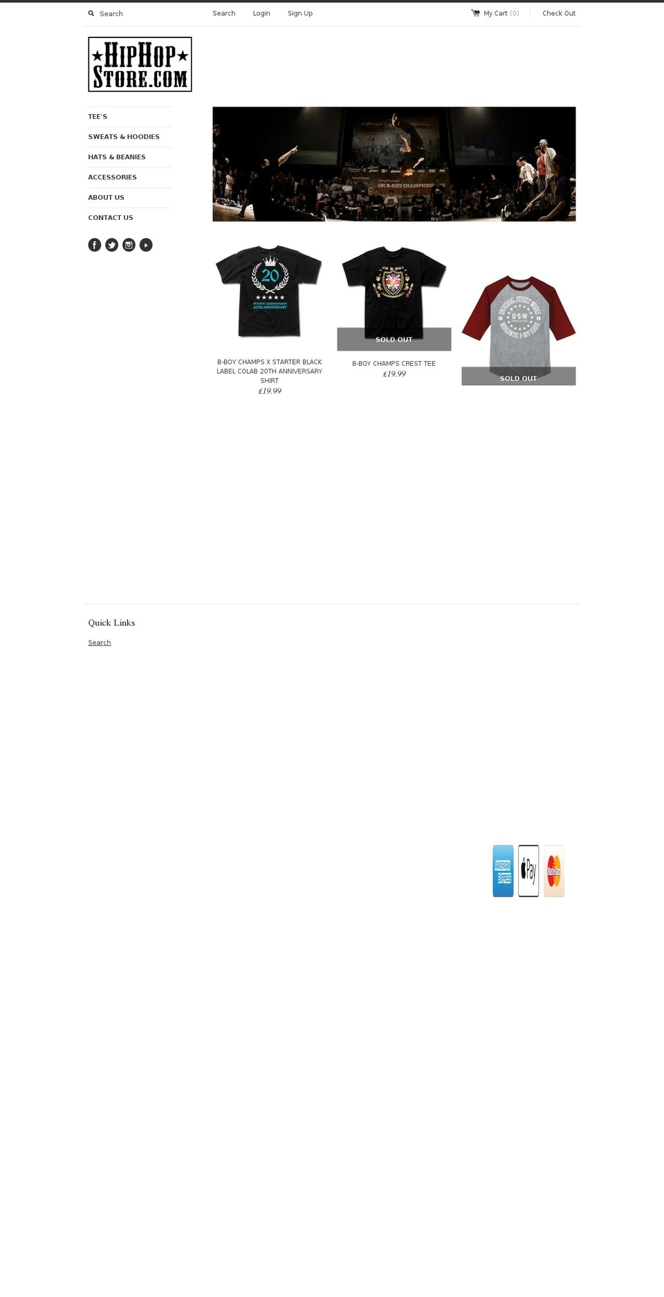 hiphopstore.com shopify website screenshot