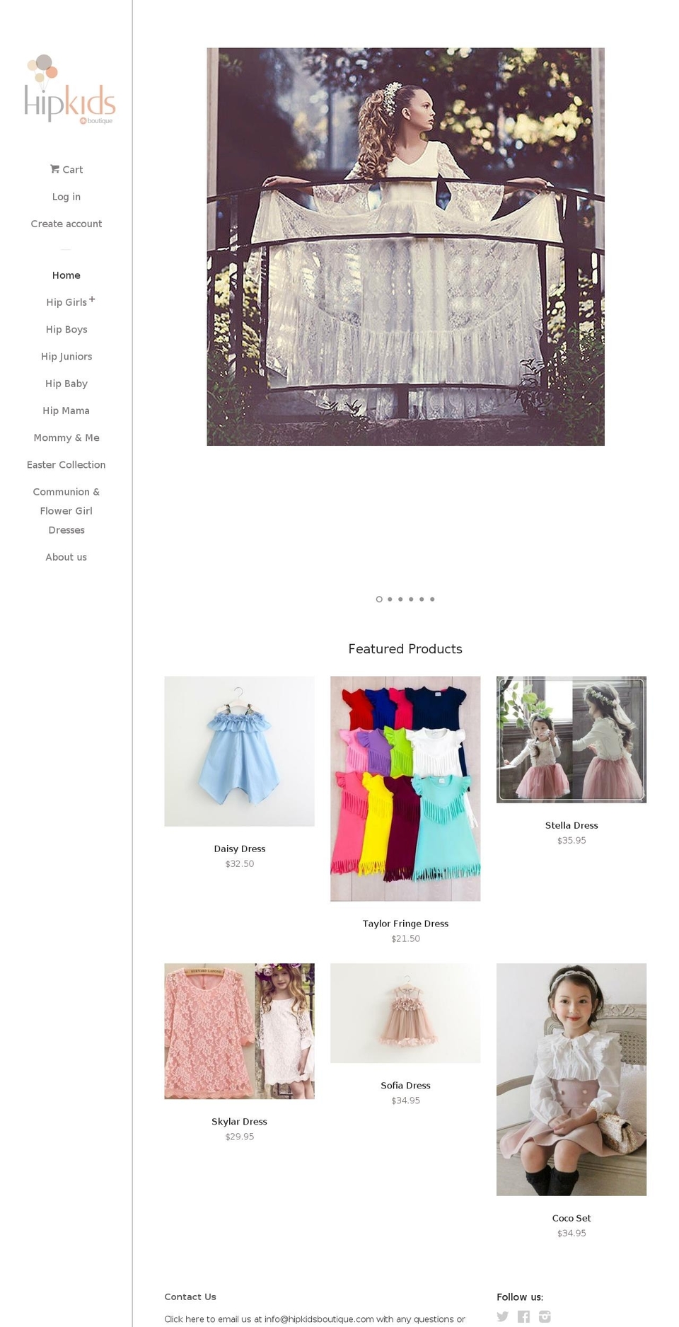 hipkidsboutique.com shopify website screenshot