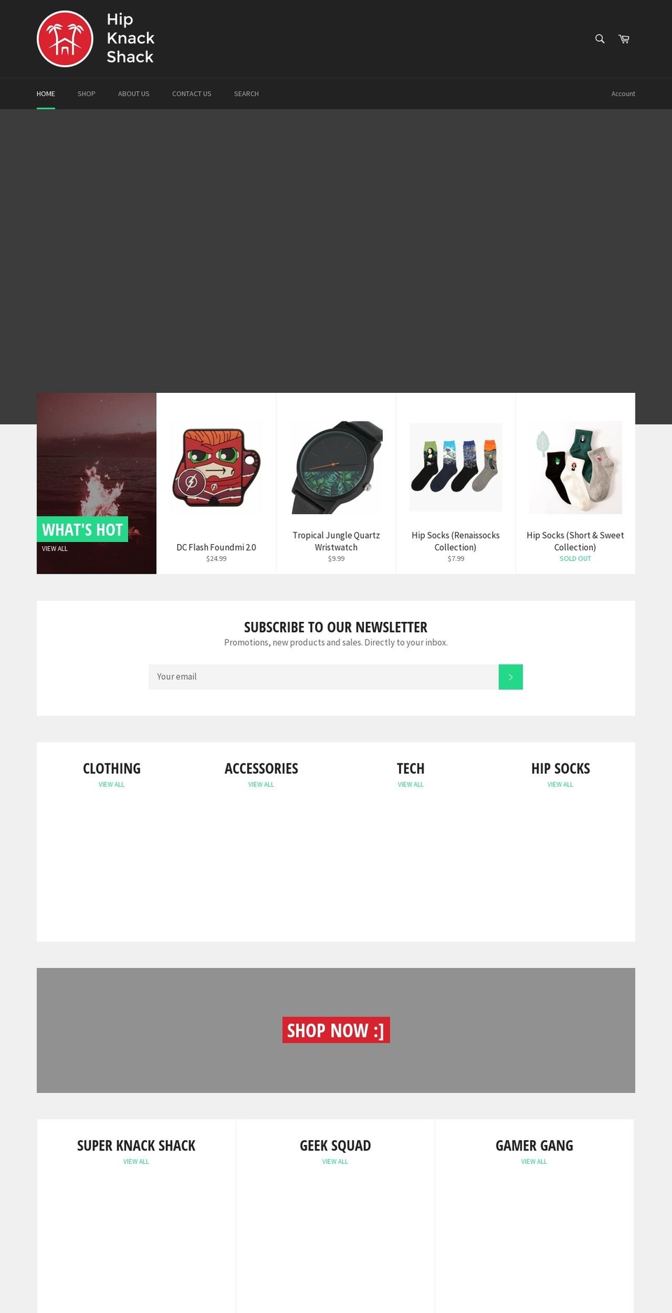 hipknackshack.com — Shopify storefront screenshot