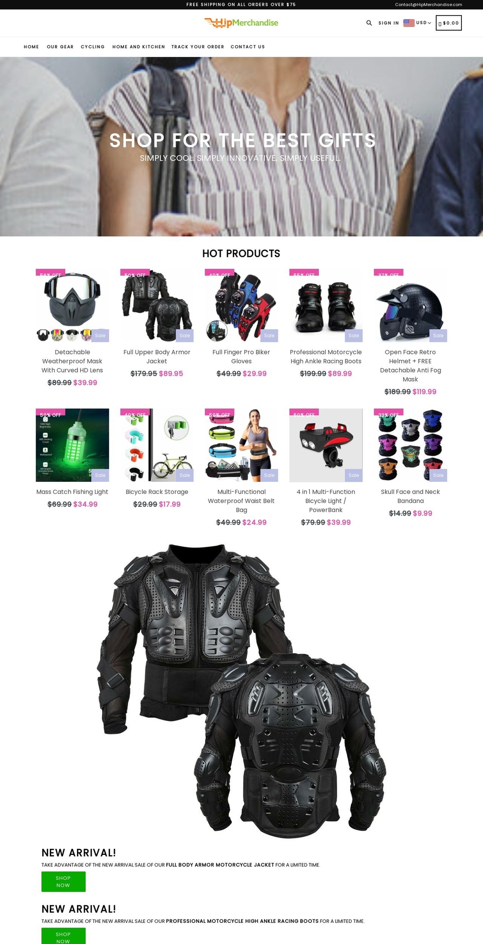 hipmerchandise.com shopify website screenshot