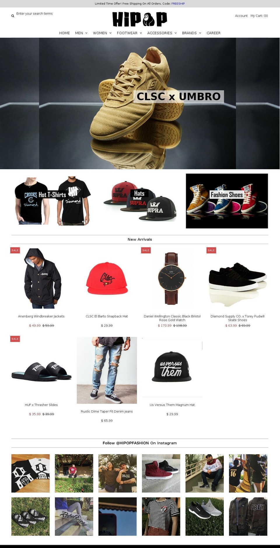 hipopfashion.com shopify website screenshot