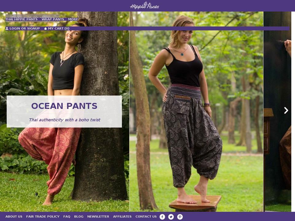 Wokiee Shopify theme site example hippie-pants.com