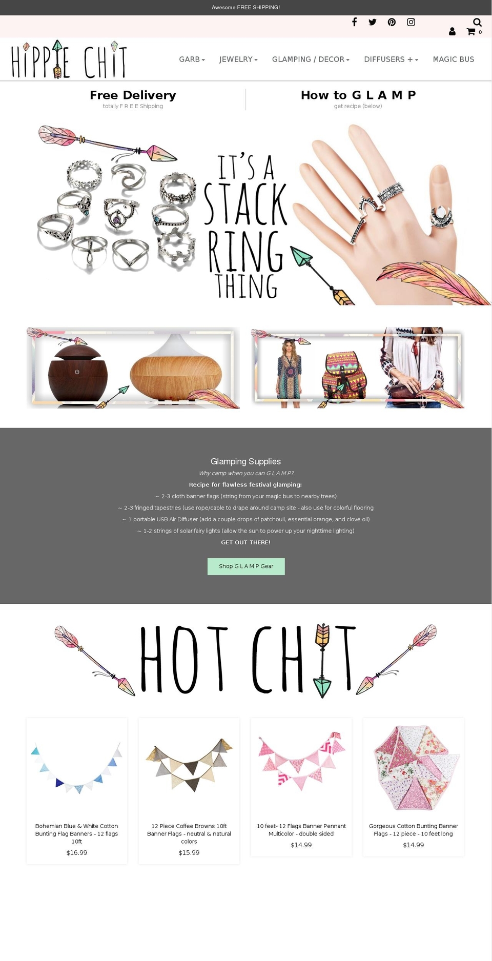 hippiechit.com — Shopify storefront screenshot