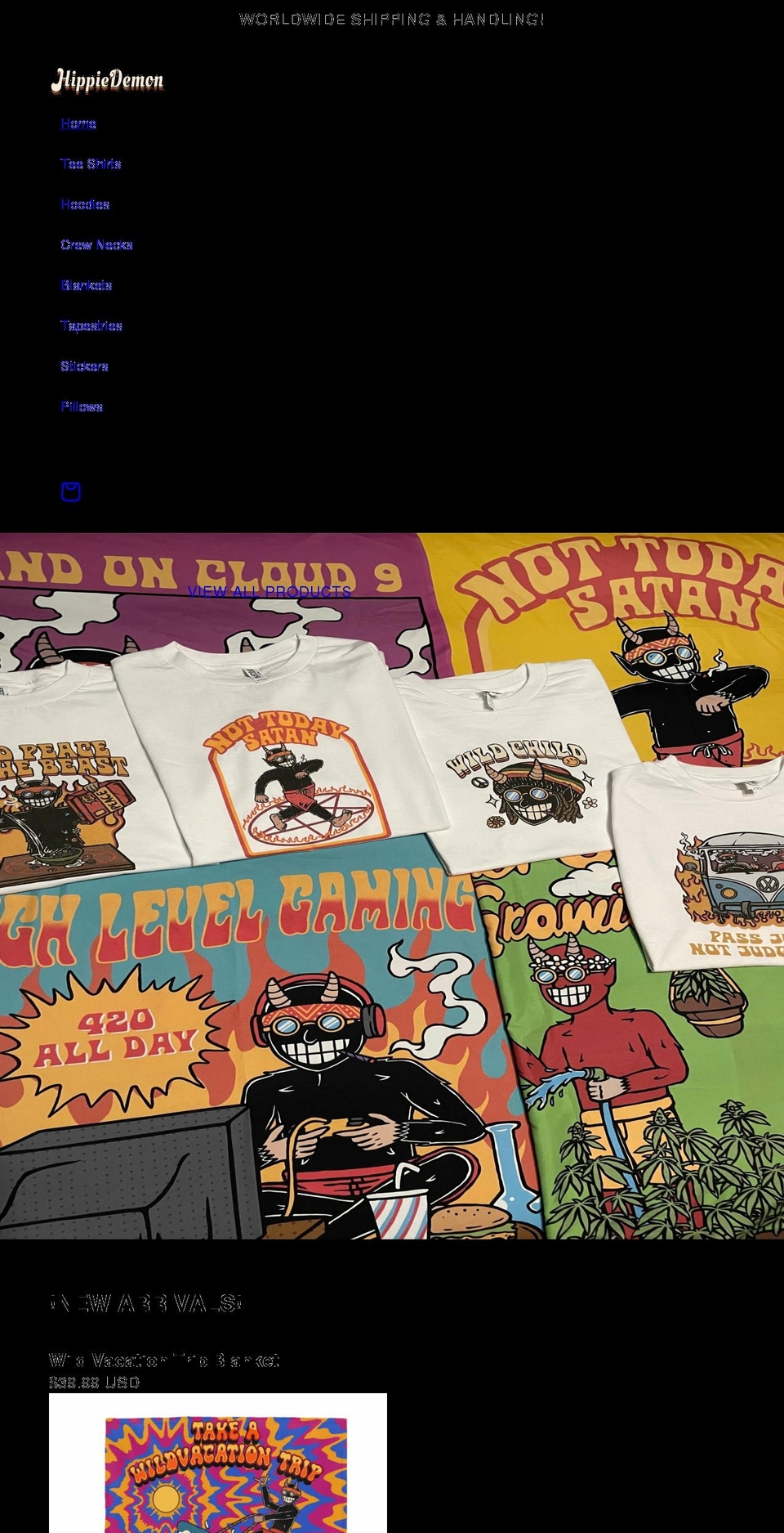 hippiedemon.com shopify website screenshot