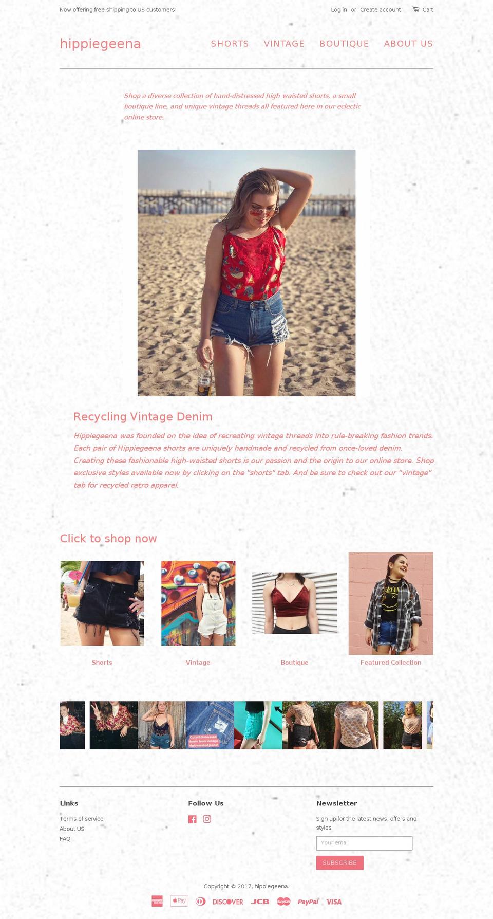 hippiegeena.com shopify website screenshot