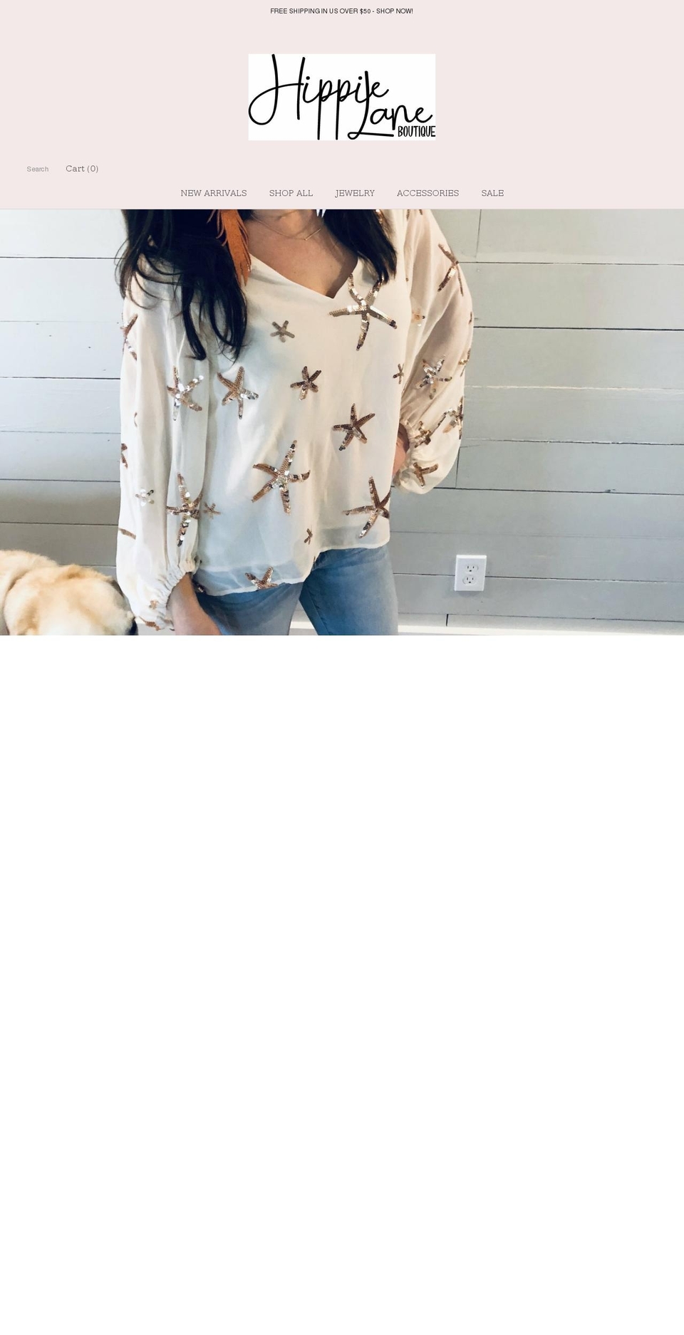 hippielaneboutique.com shopify website screenshot