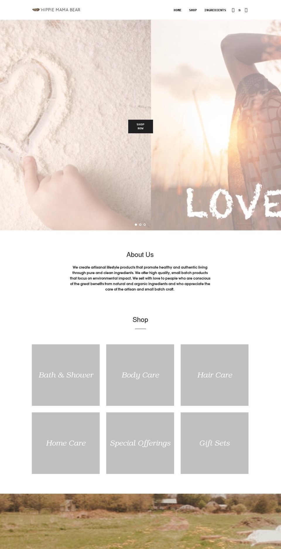 hippiemamabear.com shopify website screenshot