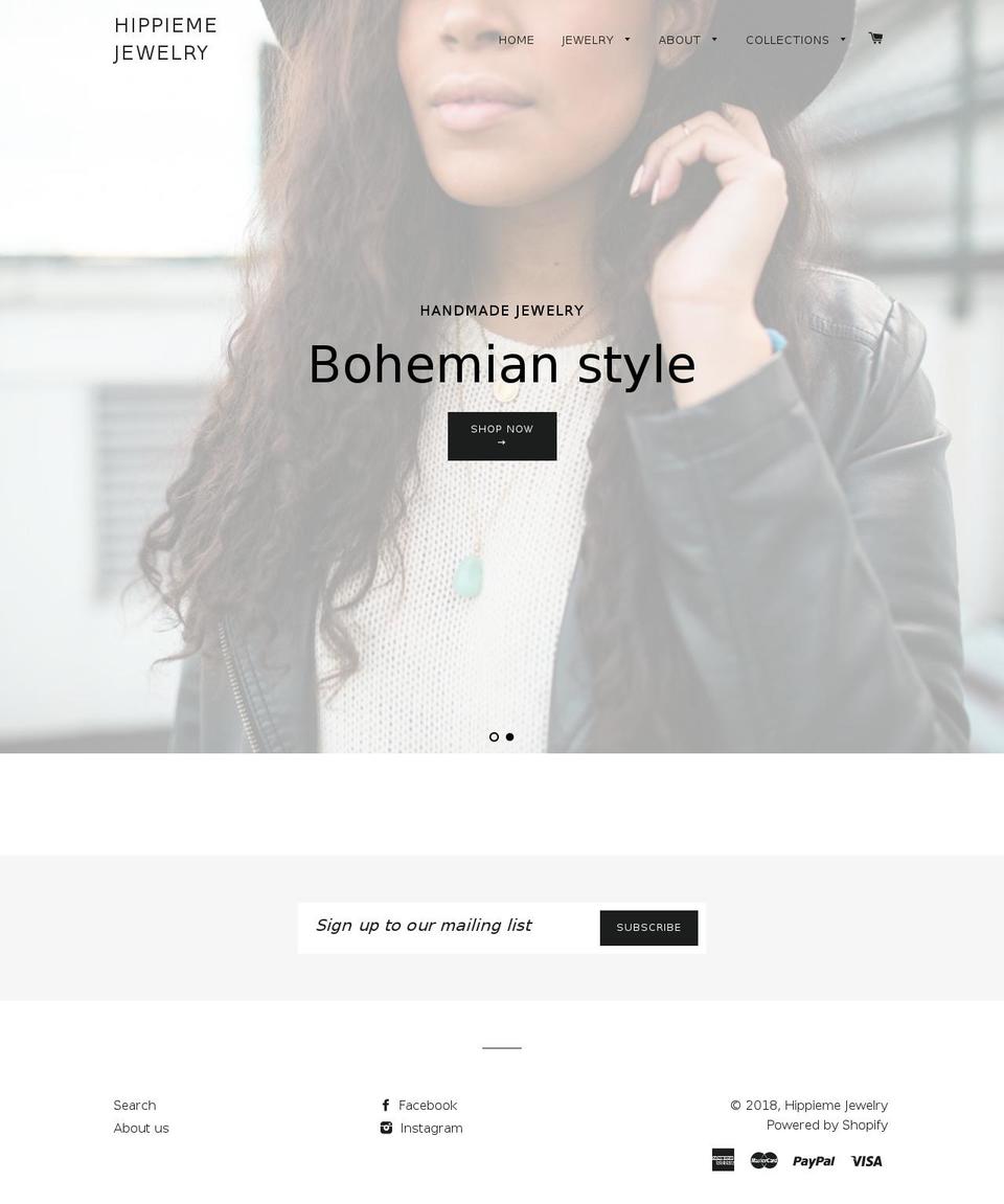 hippiemejewelry.com shopify website screenshot