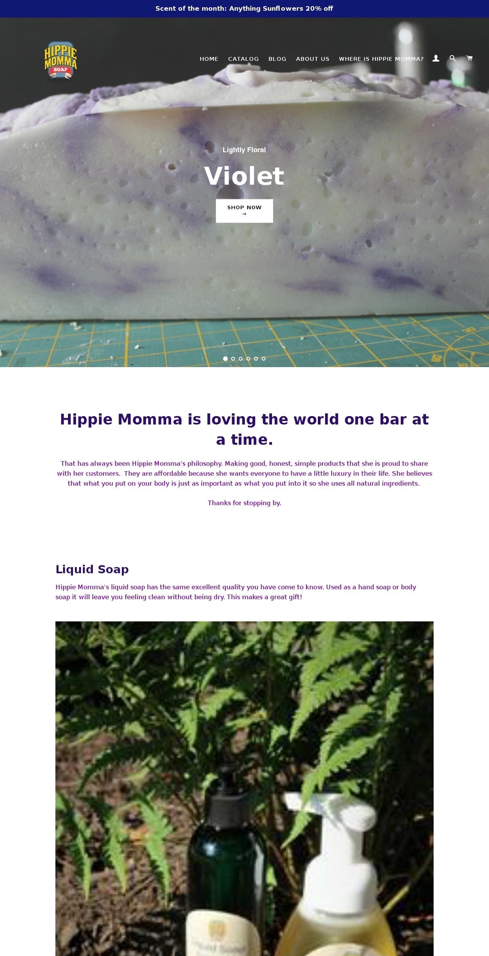hippiemommasoap.com shopify website screenshot