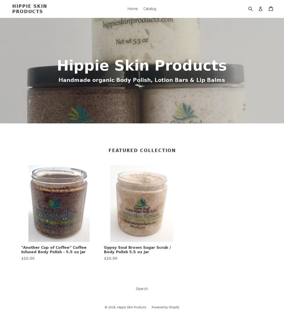 hippieskinproducts.com — Shopify storefront screenshot