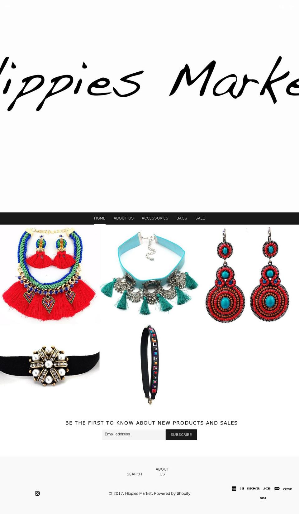 hippiesmarket.com shopify website screenshot