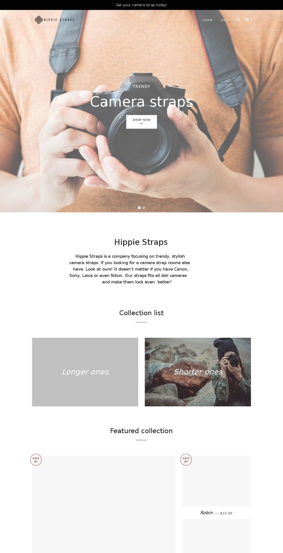 hippiestraps.com shopify website screenshot