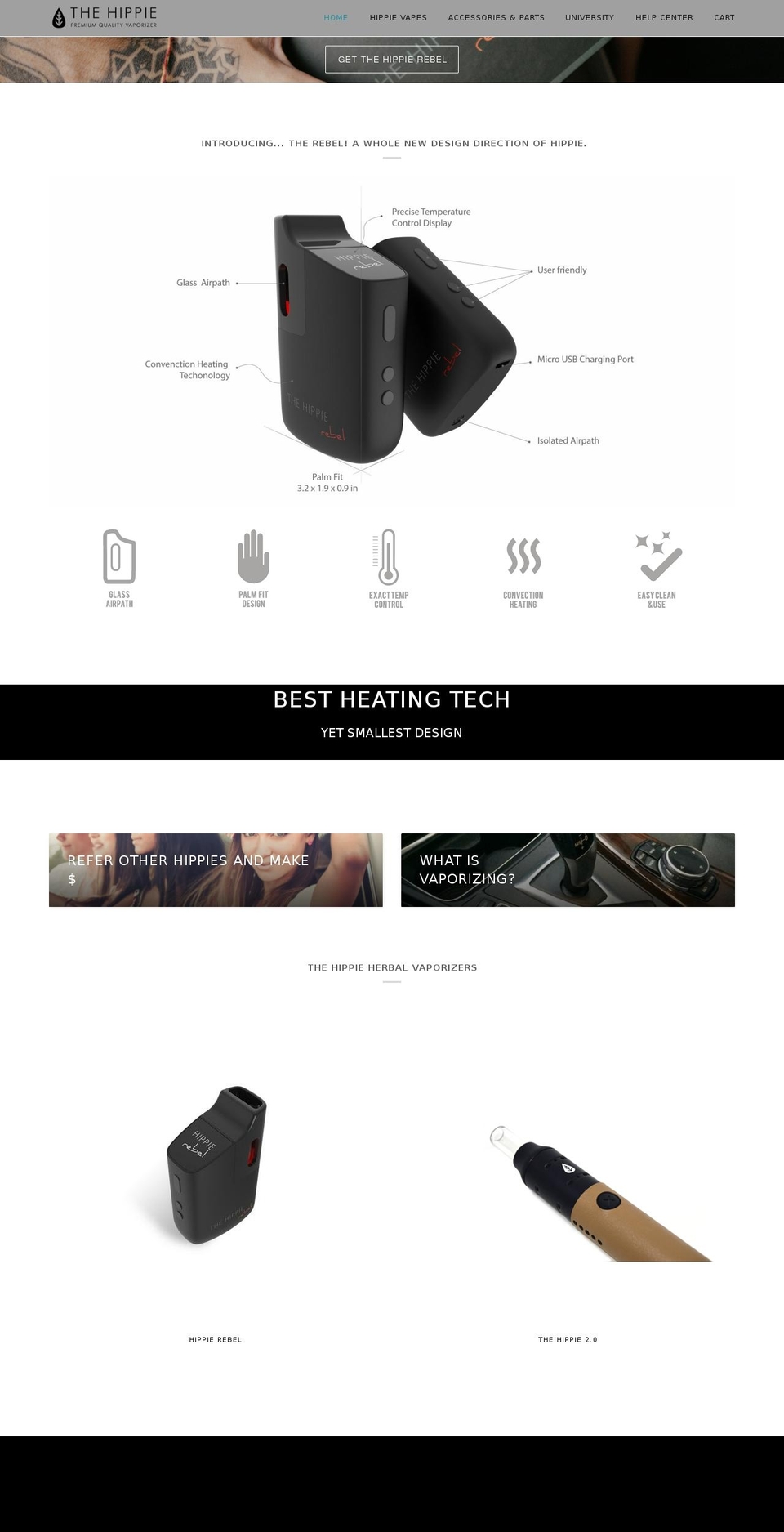 hippievaporizer.com shopify website screenshot