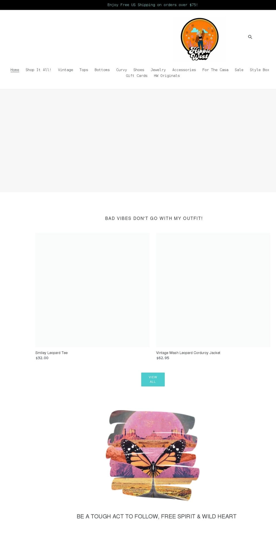 hippiewest.com shopify website screenshot