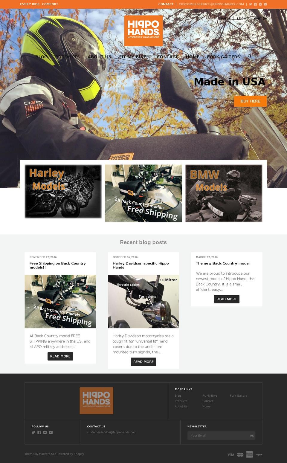 hippohands.com shopify website screenshot