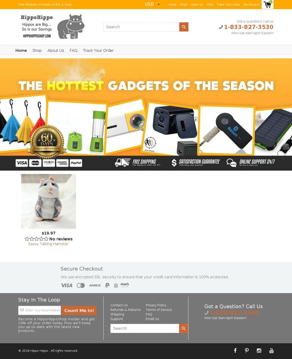 hippohipposhop.com — Shopify storefront screenshot