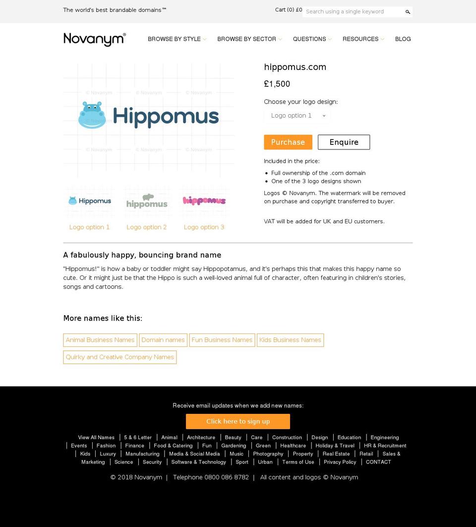 hippomus.com shopify website screenshot