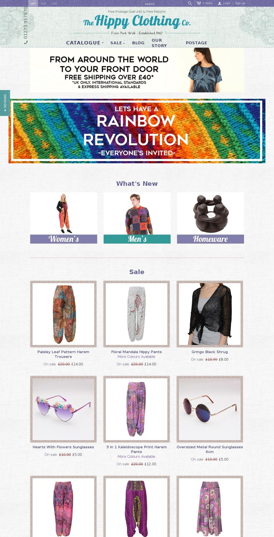 hippyclothingco.co.uk shopify website screenshot