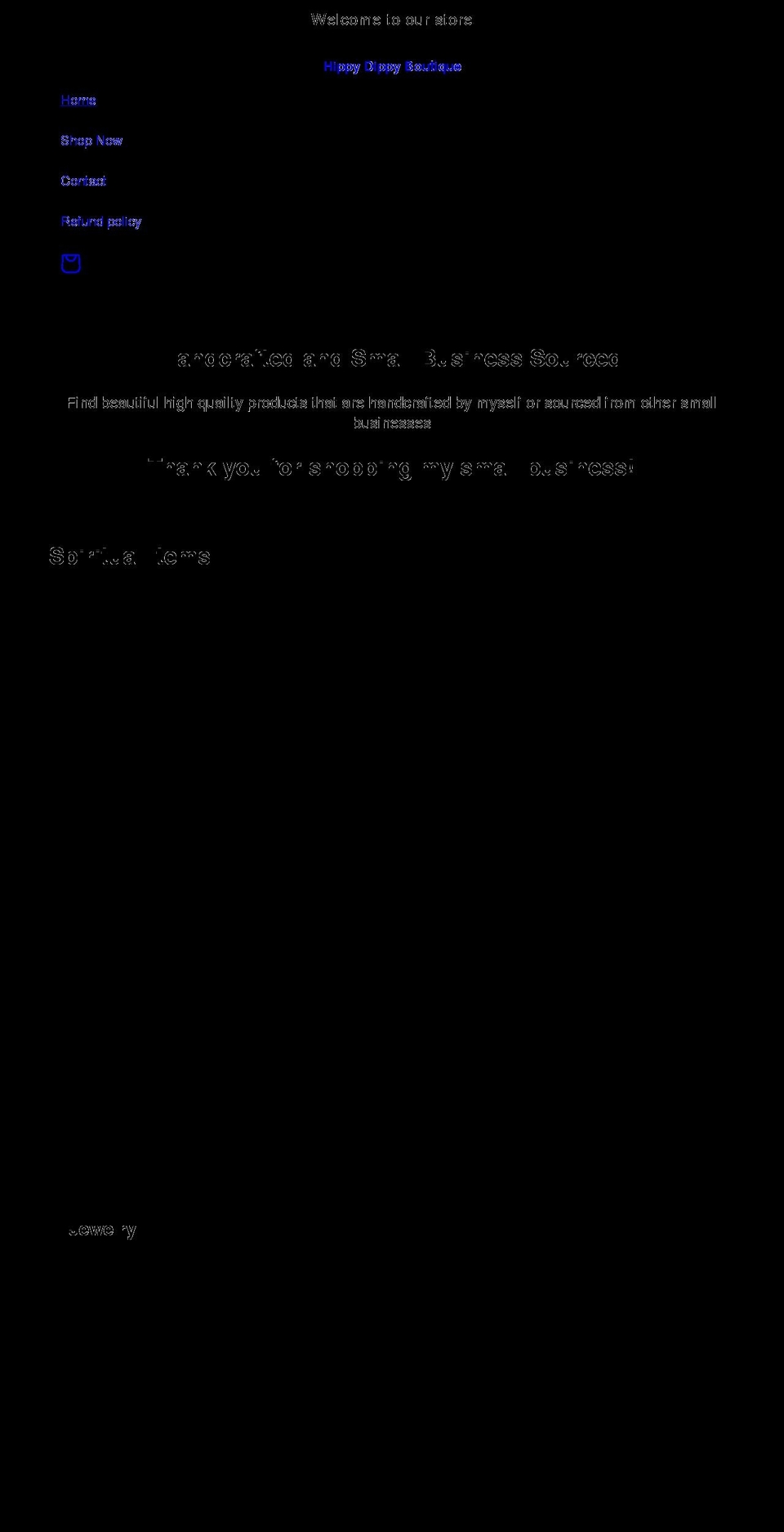 hippydippyboutique.com shopify website screenshot