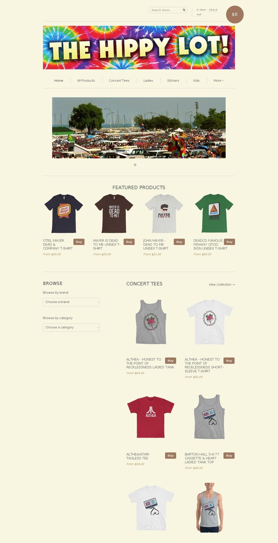 hippylot.com shopify website screenshot