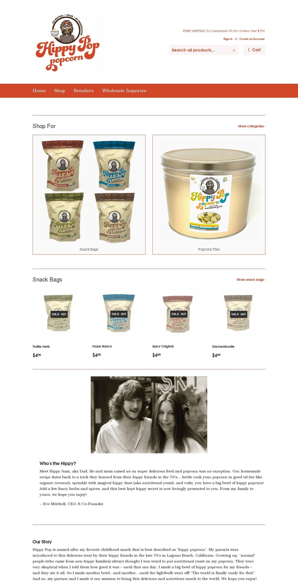 hippypop.com shopify website screenshot