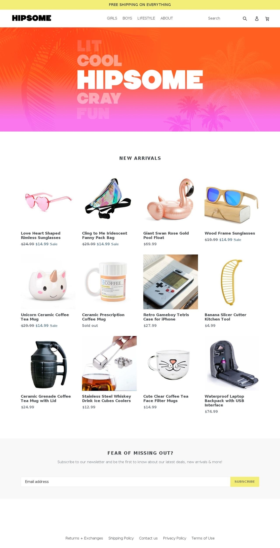 hipsome.com — Shopify storefront screenshot