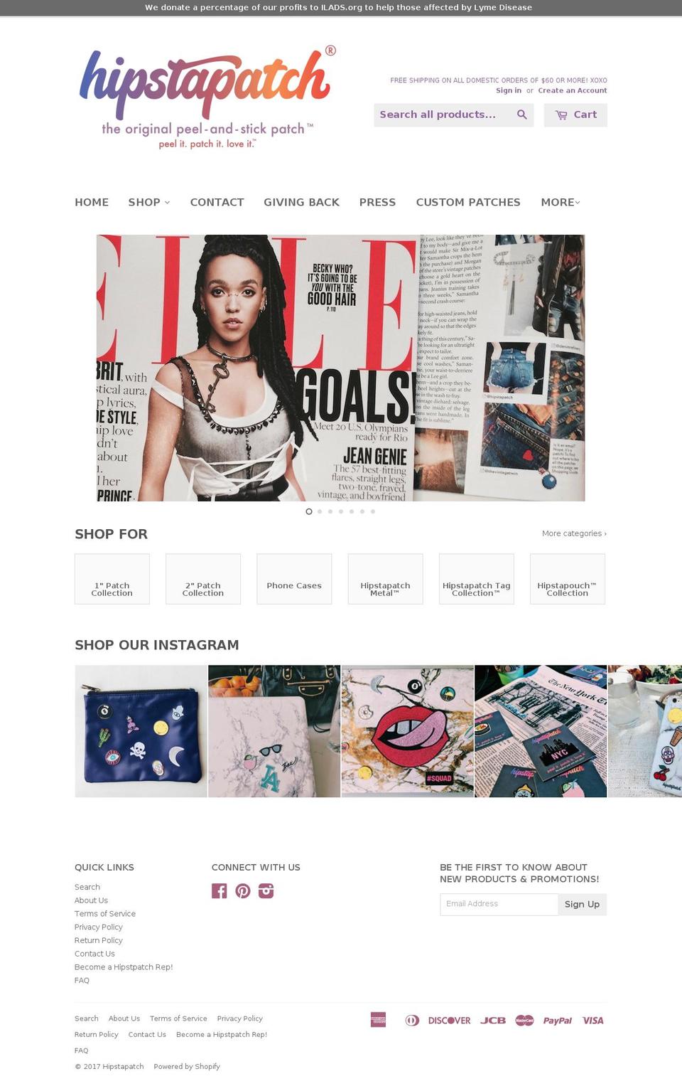 hipstapatch.com shopify website screenshot