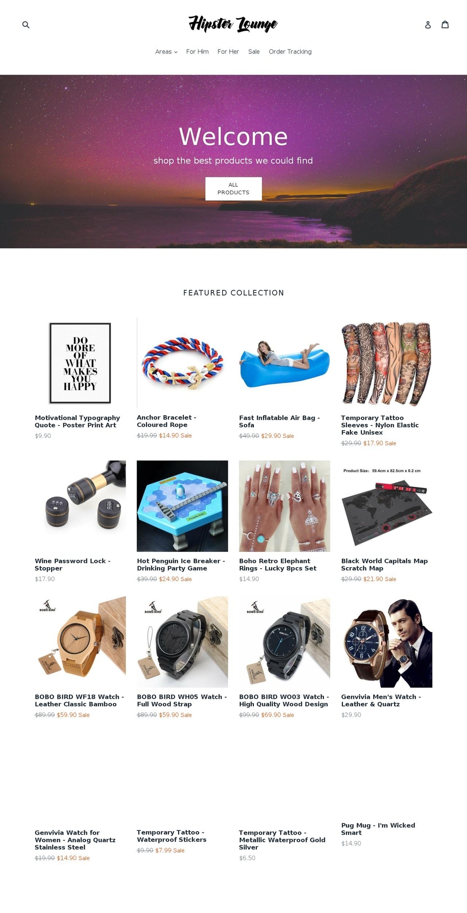 hipster-lounge.com — Shopify storefront screenshot