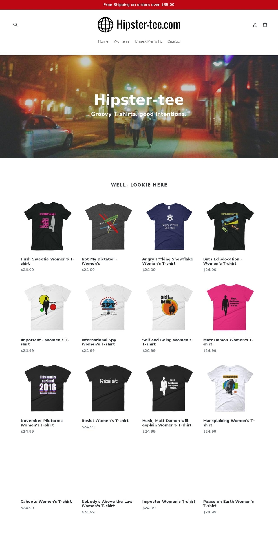 hipster-tee.com shopify website screenshot