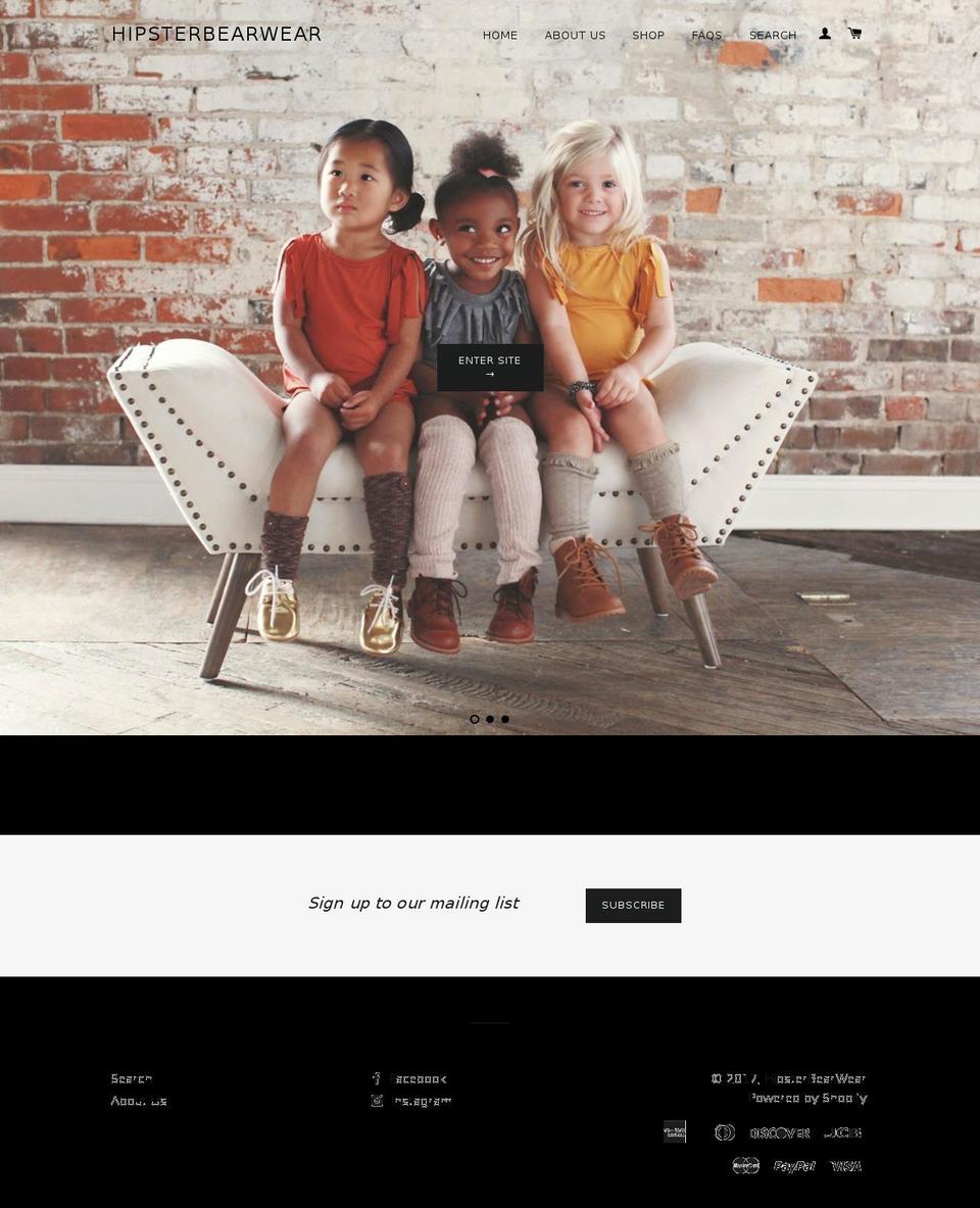 hipsterbearwear.com shopify website screenshot