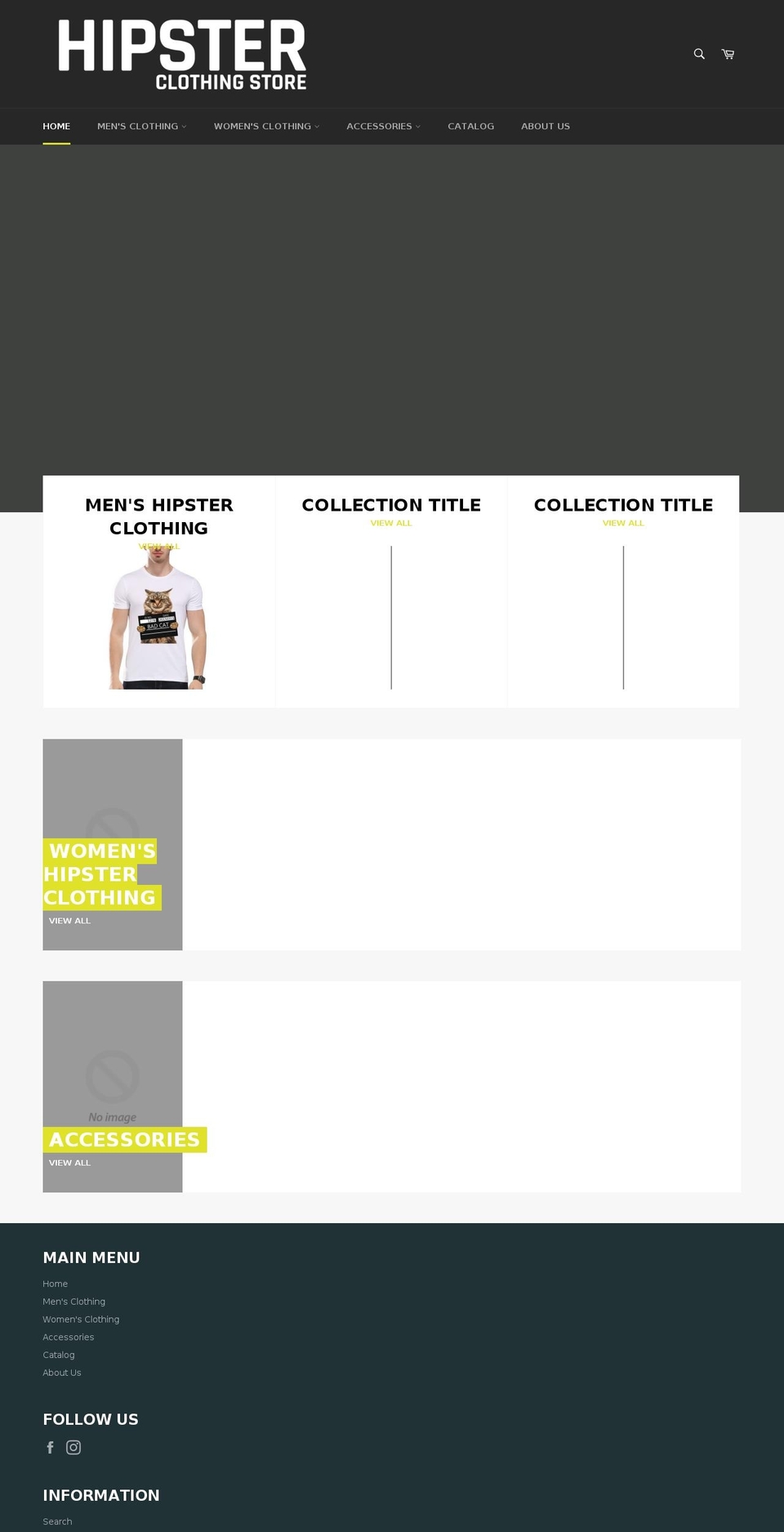 hipsterclothingstore.com — Shopify storefront screenshot