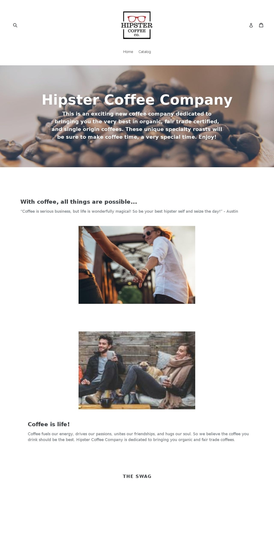 hipstercoffees.com — Shopify storefront screenshot