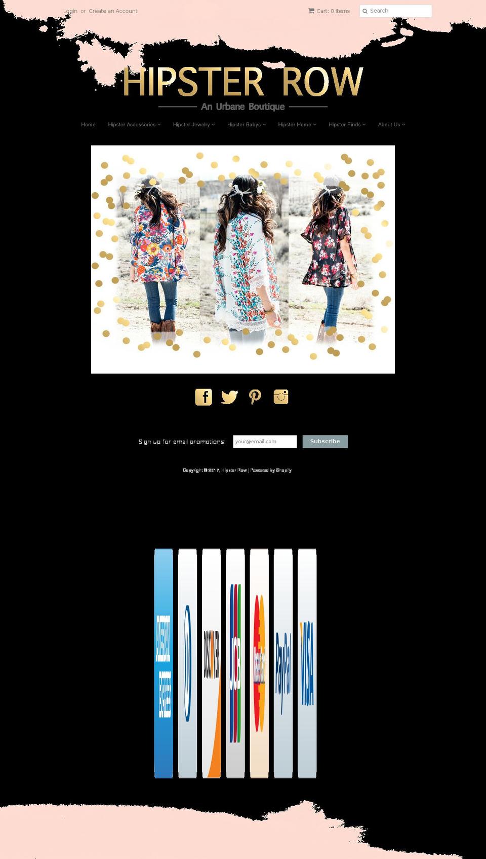 hipsterrow.com shopify website screenshot