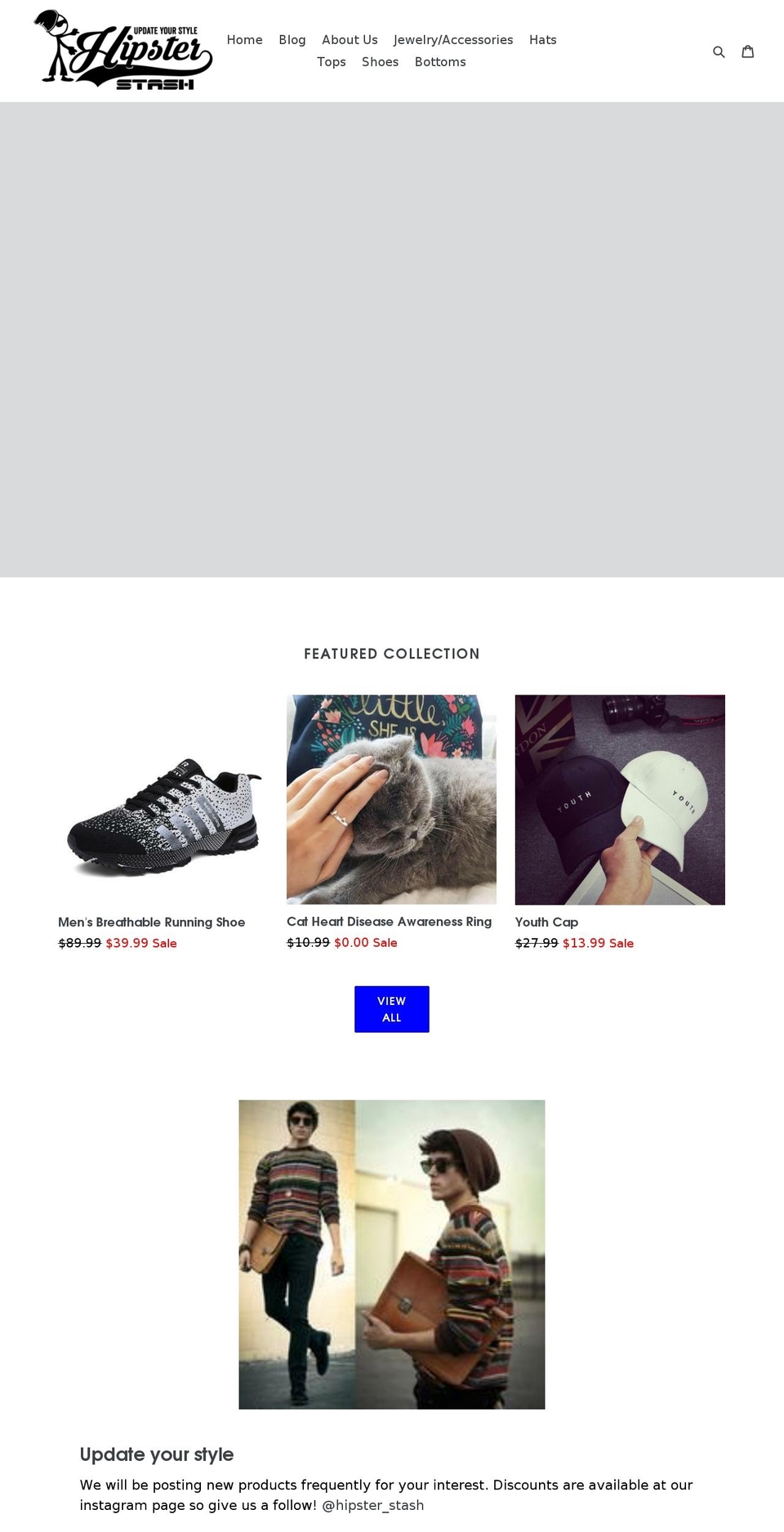 hipsterstash.com — Shopify storefront screenshot