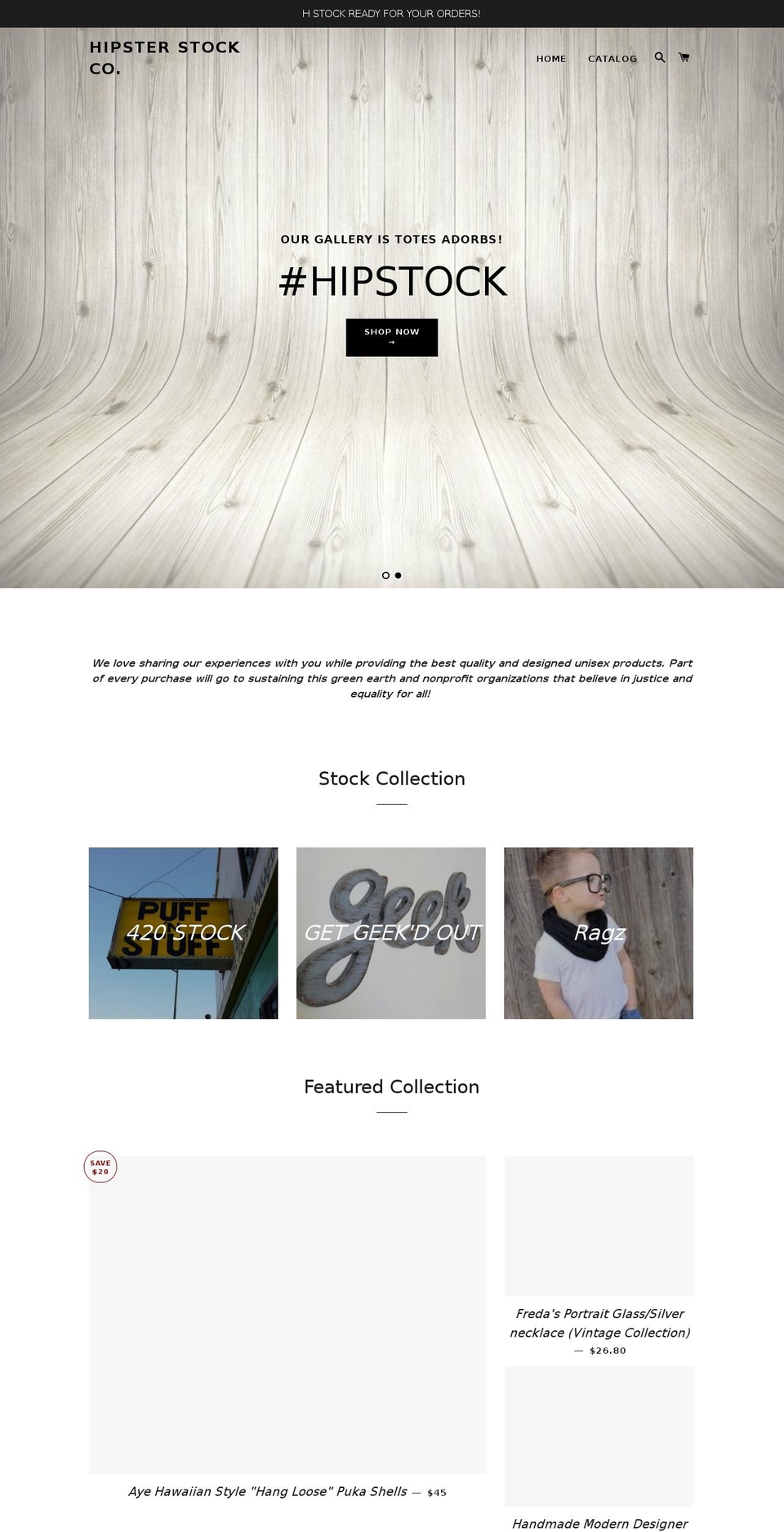 hipsterstock.com — Shopify storefront screenshot