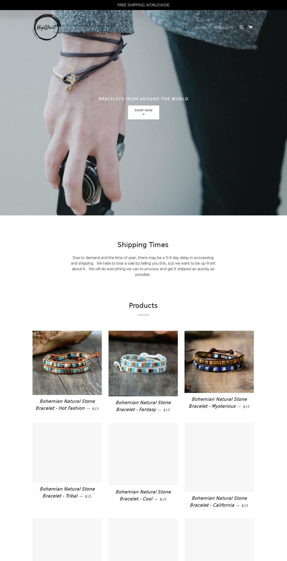 hipwrist.com shopify website screenshot