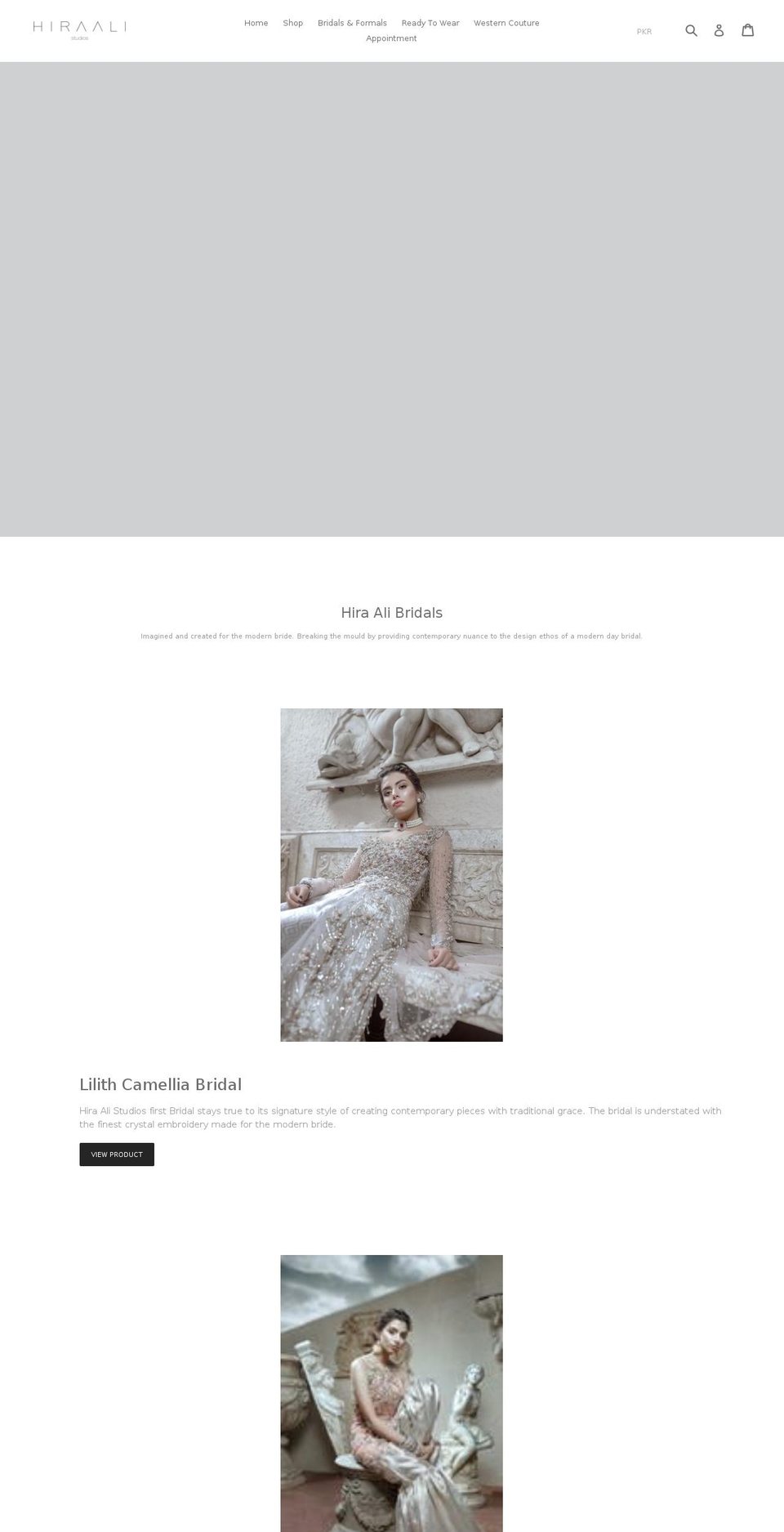 hiraali.com — Shopify storefront screenshot