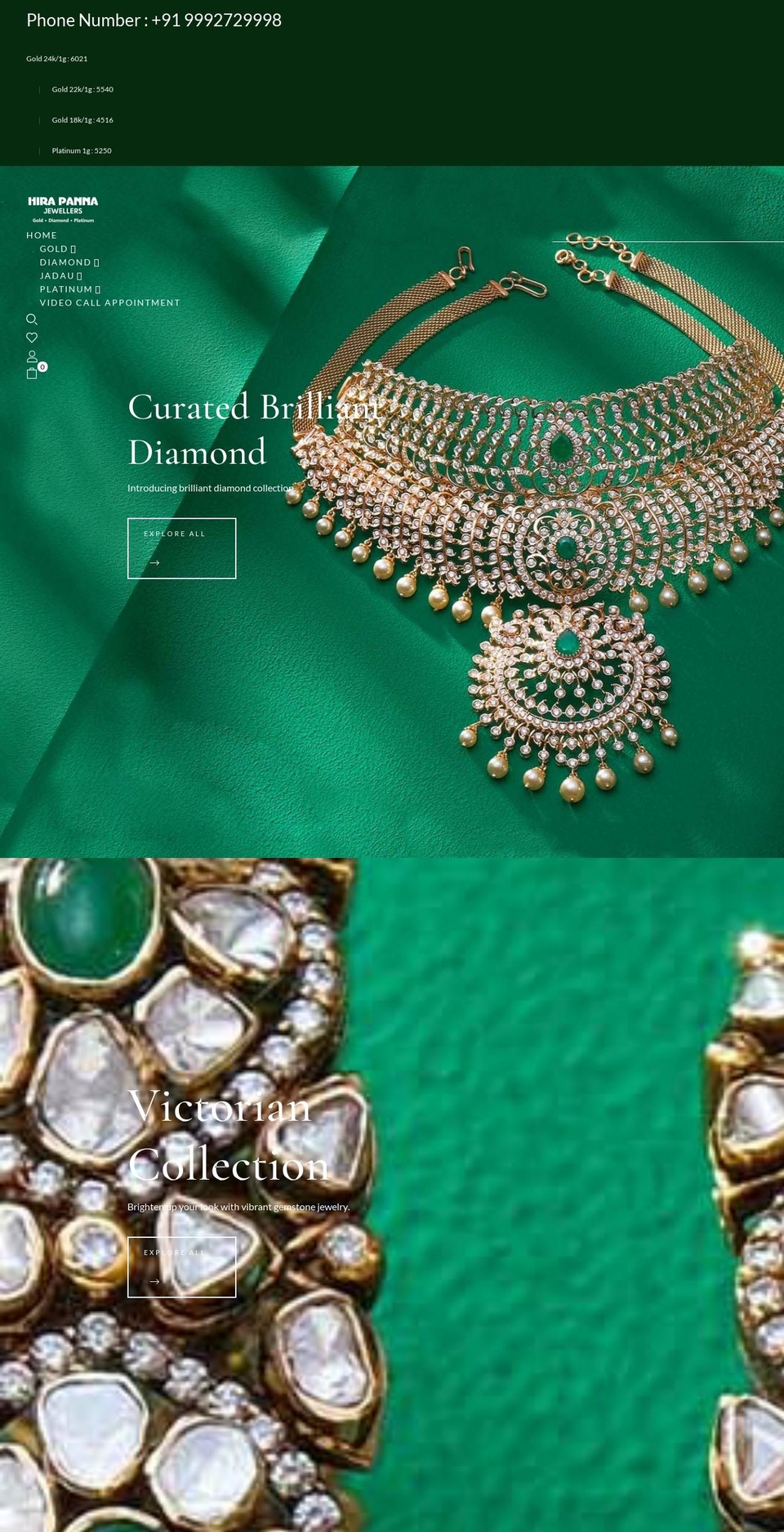 hirapannajewellers.net shopify website screenshot