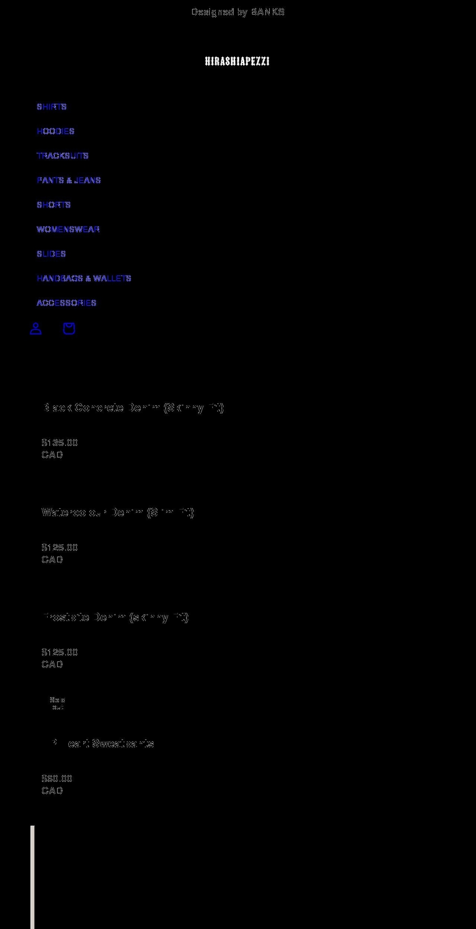 hirashiapezzi.com shopify website screenshot