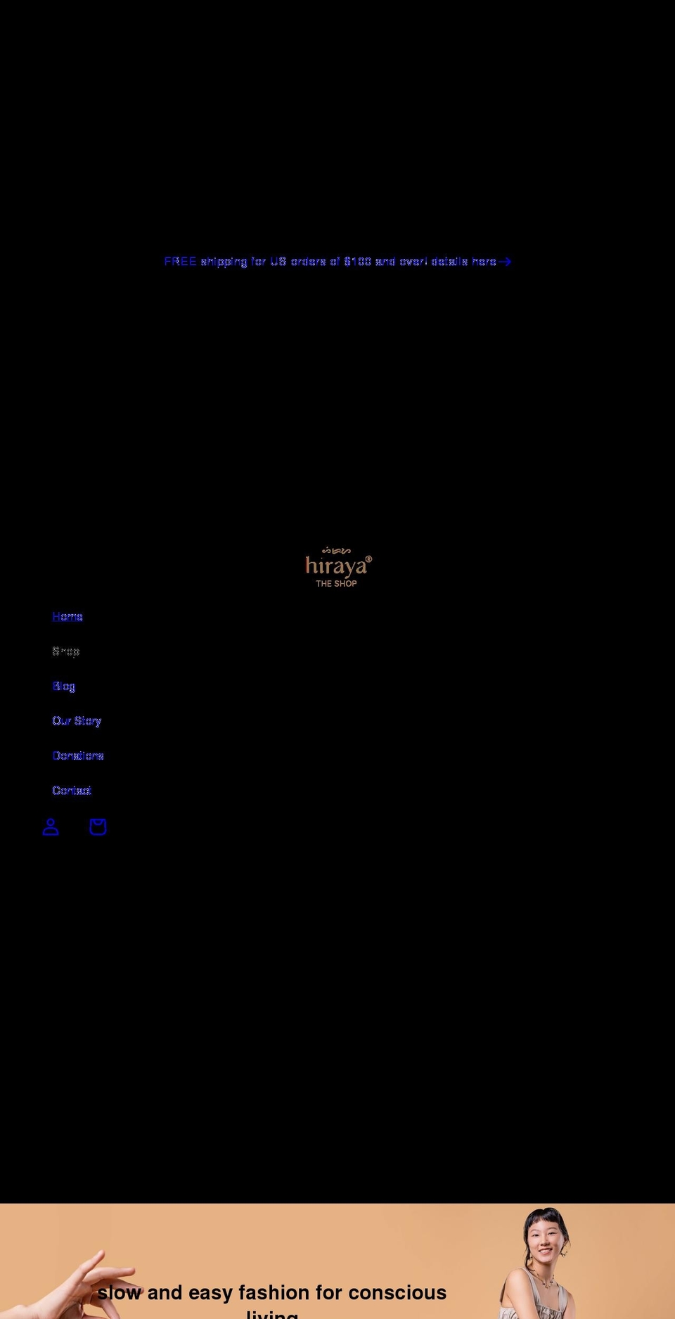 hirayatheshop.com shopify website screenshot